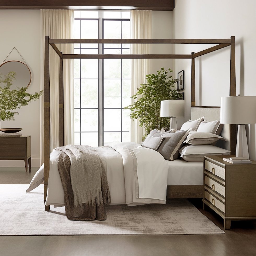 prina dark brown queen bed   