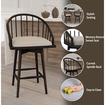 priscilla black counter height stool   