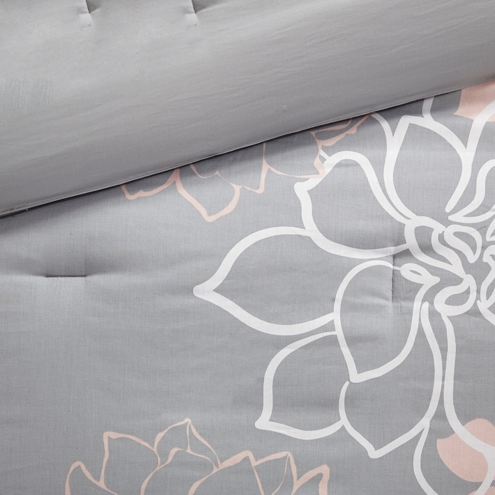prissy gray twin bedding set   