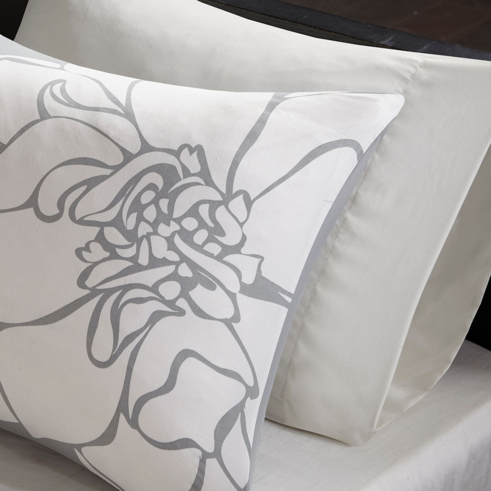prissy gray twin bedding set   