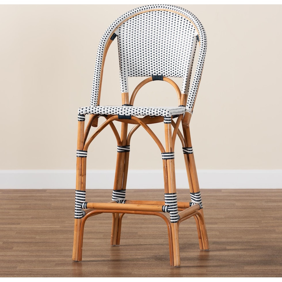 prita navy and white bar stool   