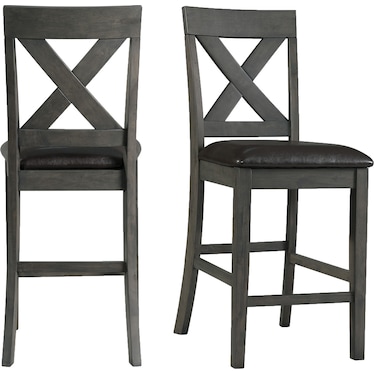 Prospect Set of 2 Counter-Height Stools - Gray