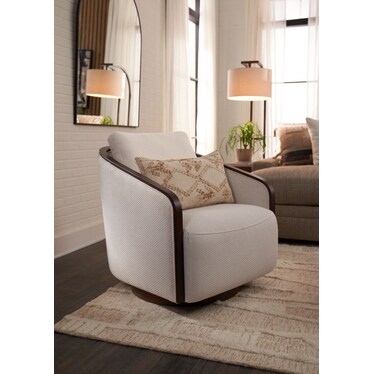 Pryer Swivel Accent Chair - Natural