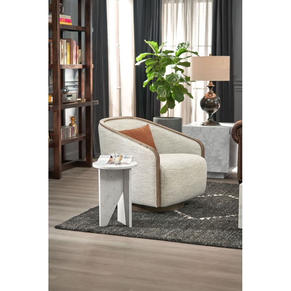 pryer white accent chair   