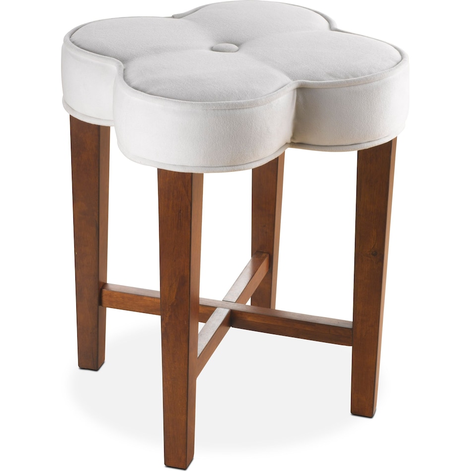 quad white vanity stool   