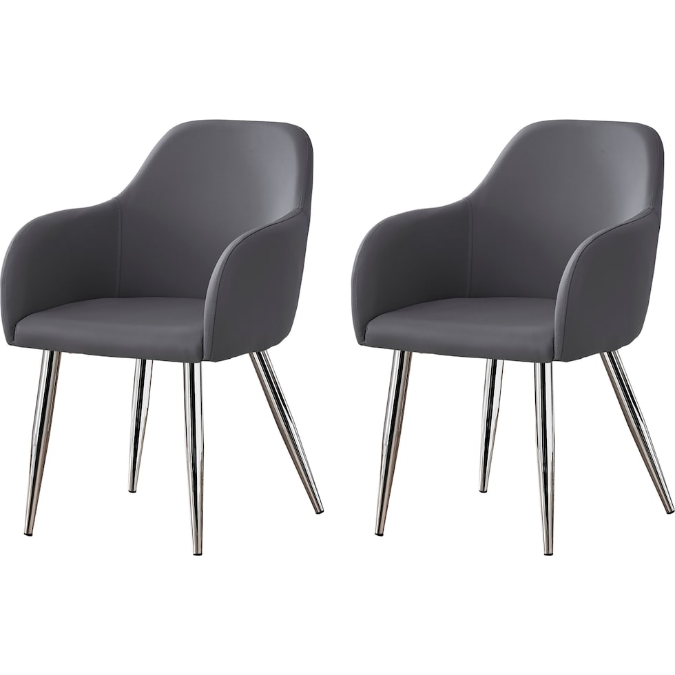 quentin gray chrome chair   