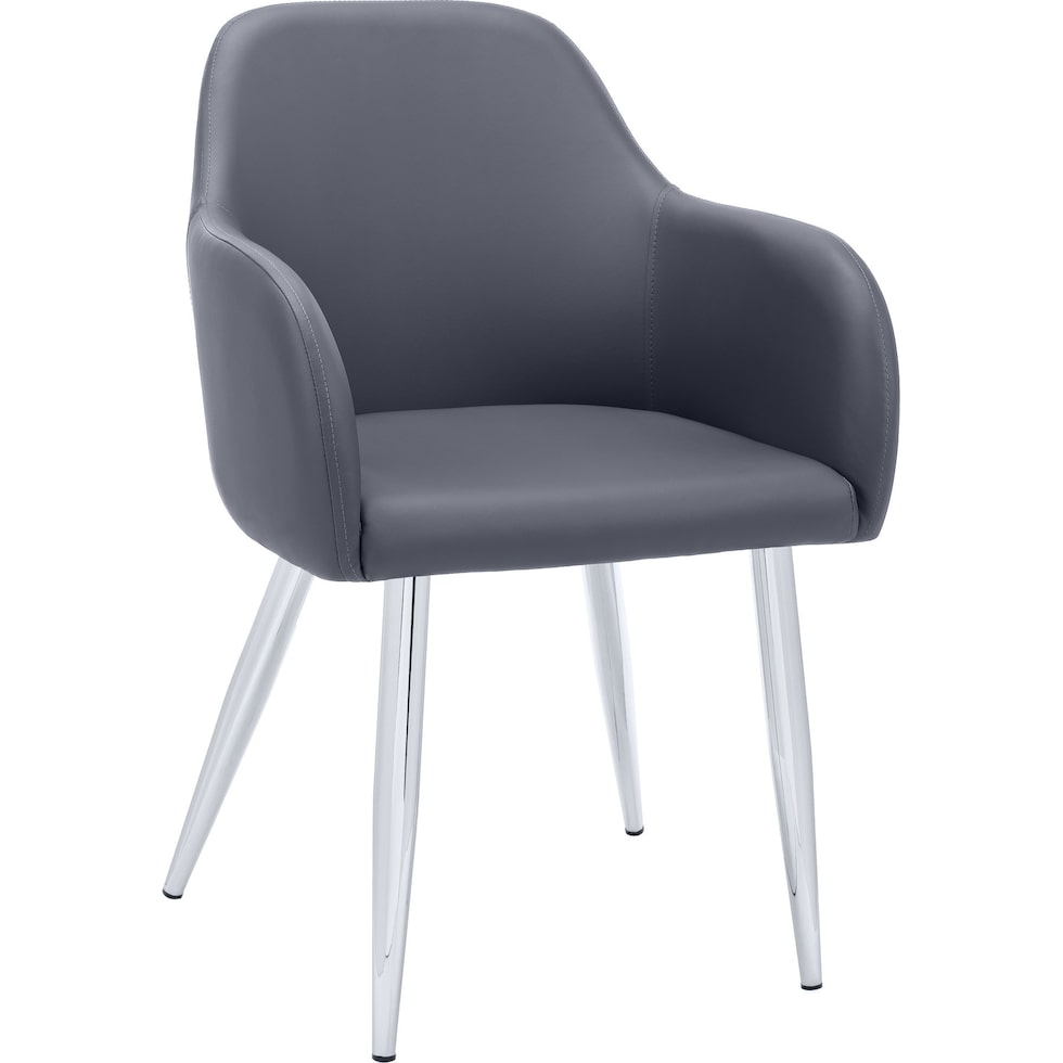 quentin gray chrome chair   