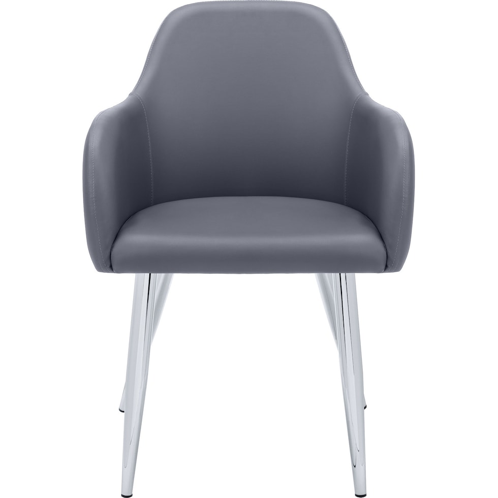 quentin gray chrome chair   
