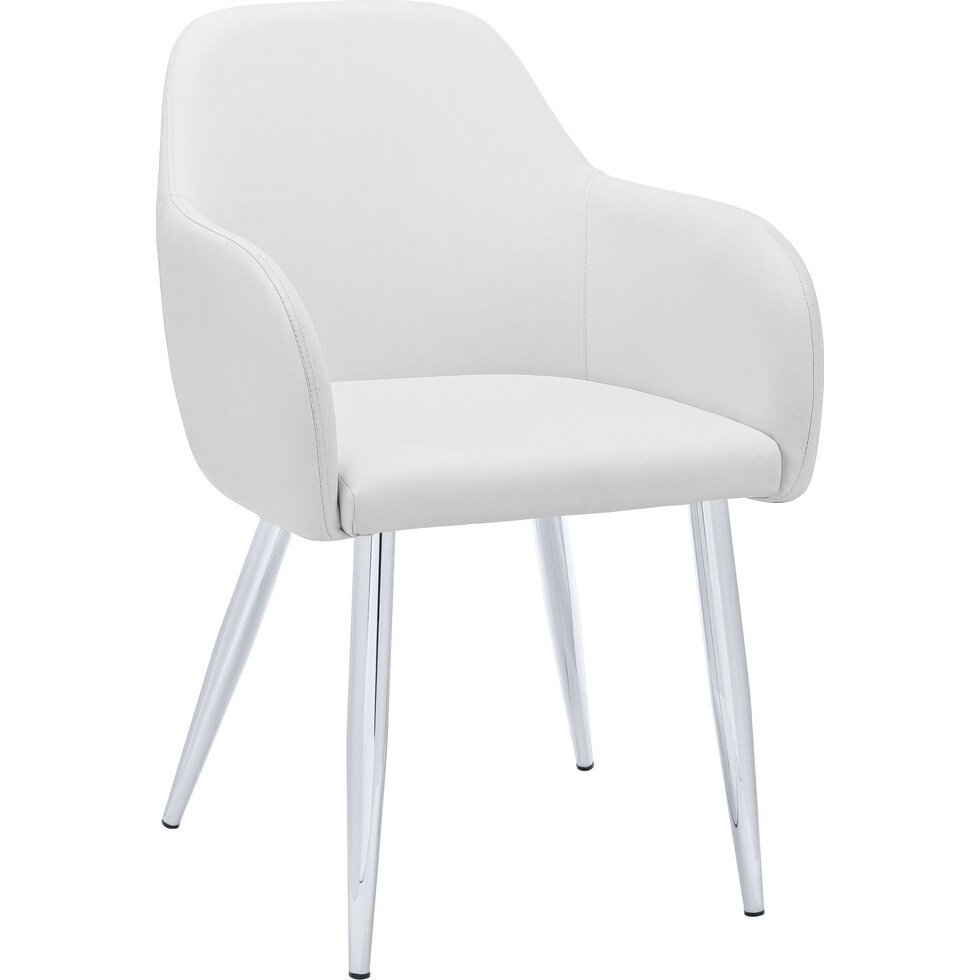 quentin white chrome chair   