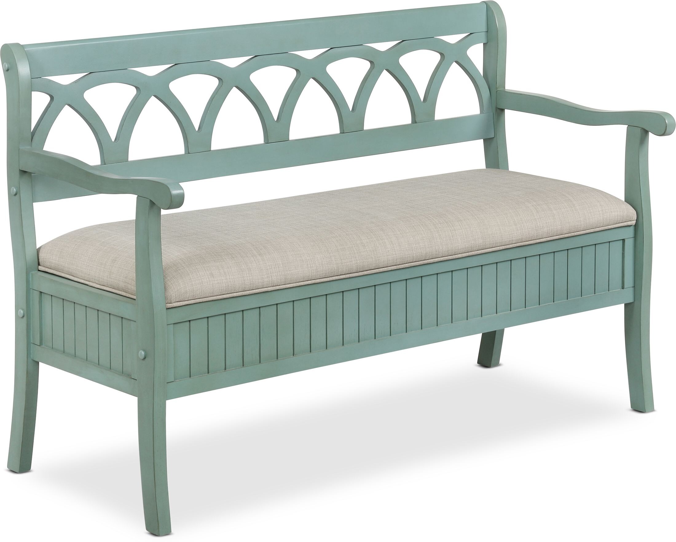 Quincy Storage Bench Teal American Signature Furniture