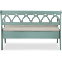 quincy blue storage bench   
