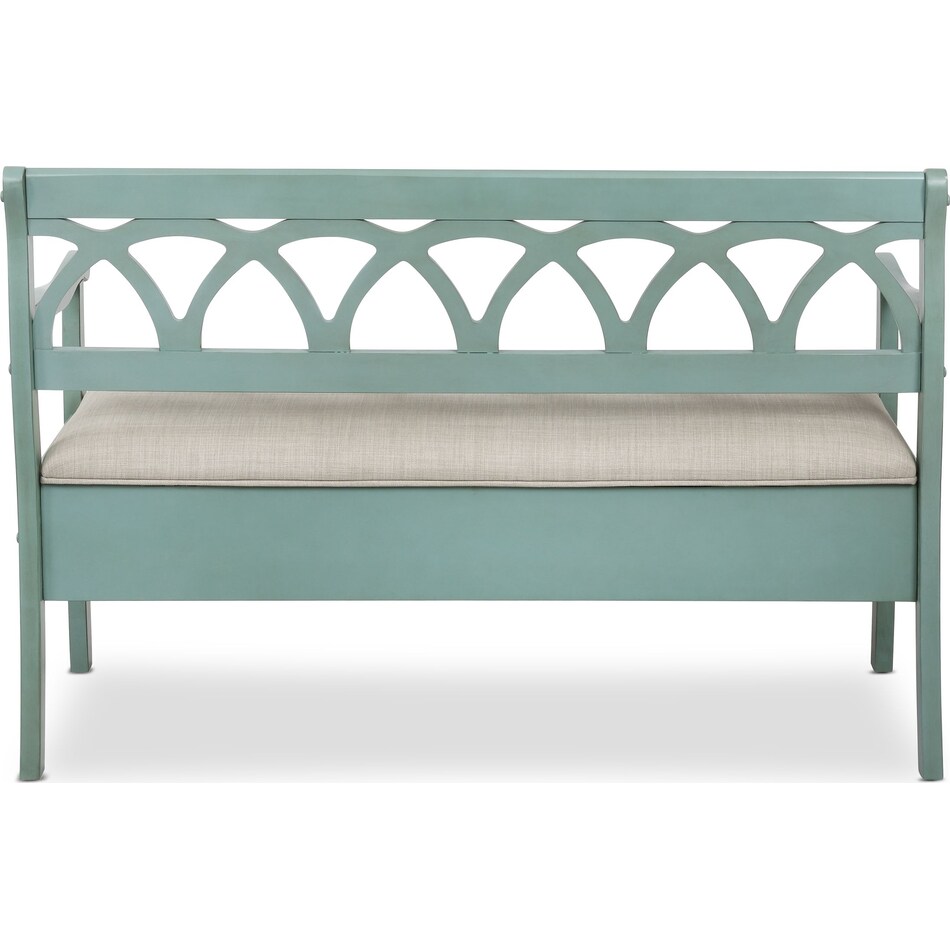 Quincy Storage Bench Teal American Signature Furniture