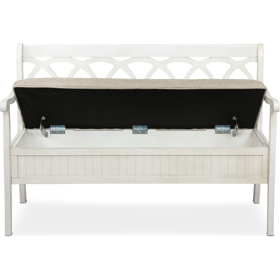 quincy white bench   