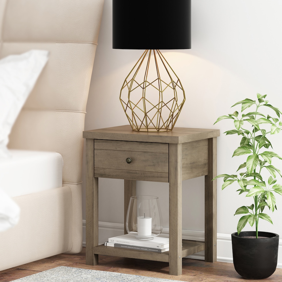 quinn gray nightstand   