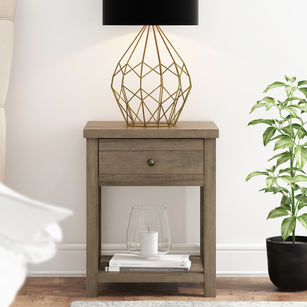 quinn gray nightstand   