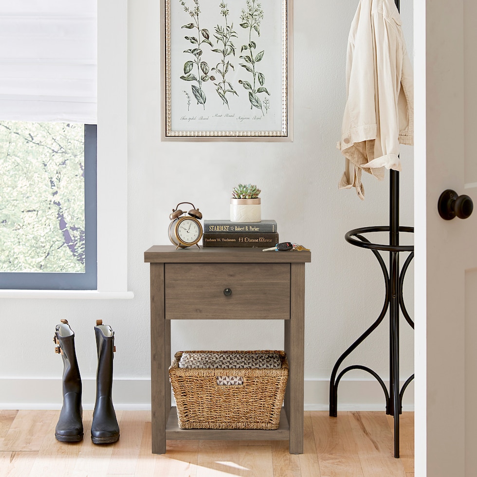 quinn gray nightstand   