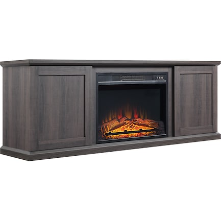 Quinta TV Stand with Fireplace - Brown