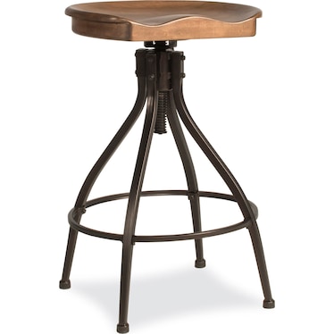 Rafe Adjustable Swivel Bar Stool - Brown