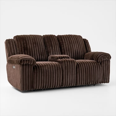 Rafi Dual-Power Reclining Loveseat with Console