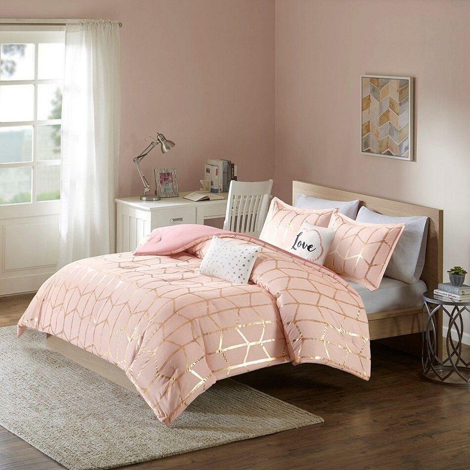 raina pink twin bedding set   