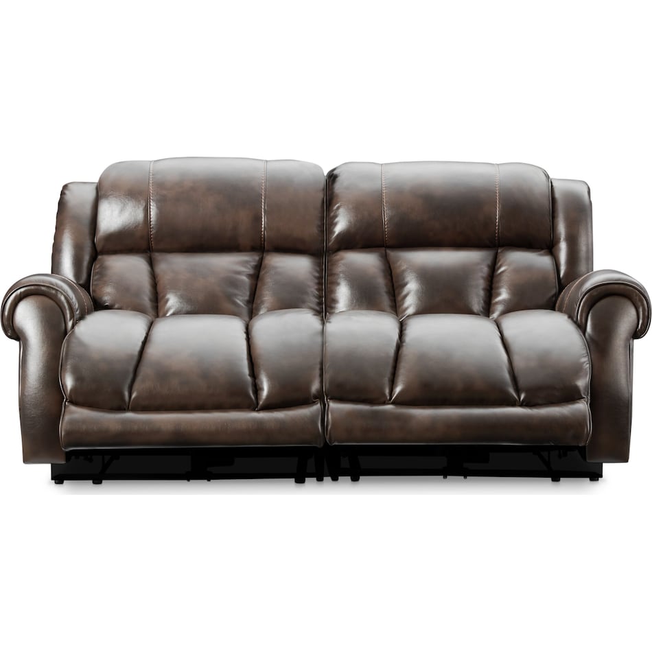 rainier dark brown  pc power reclining sofa   