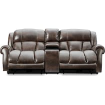 rainier dark brown  pc power reclining sofa   