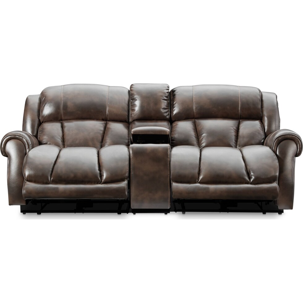 rainier dark brown  pc power reclining sofa   