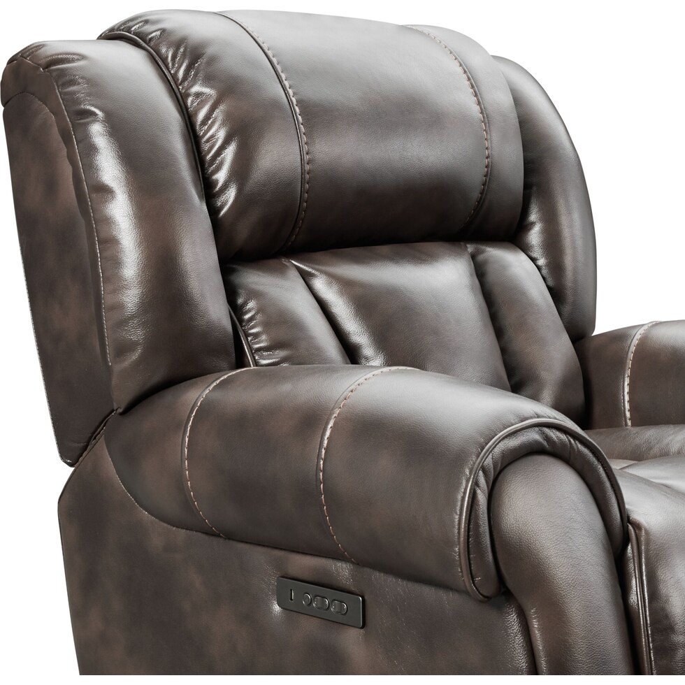 rainier dark brown  pc power reclining sofa   