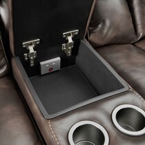 rainier dark brown  pc power reclining sofa   
