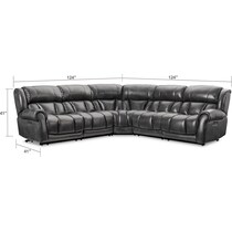 rainier dark brown  pc reclining sectional   