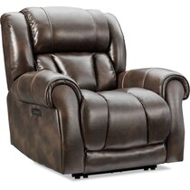 rainier dark brown power recliner   