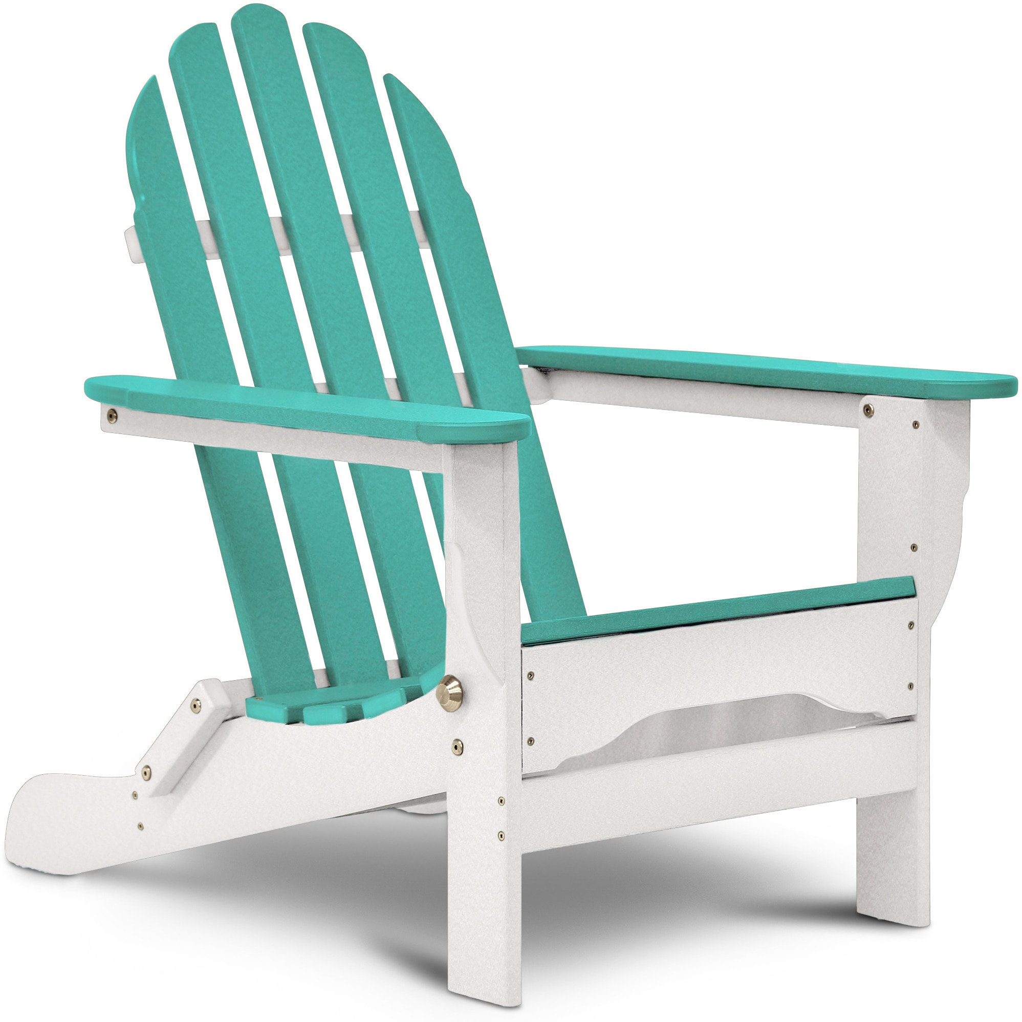 Raleigh Outdoor Folding Adirondack Chair White/Teal American