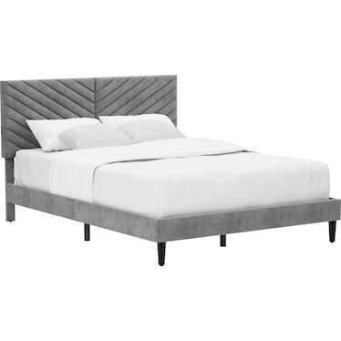Ralph Queen Upholstered Platform Bed - Gray