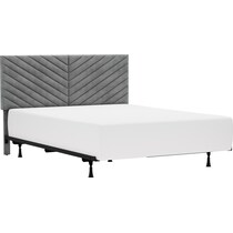 ralph gray queen upholstered headboard   