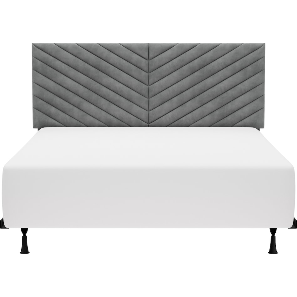 ralph gray queen upholstered headboard   