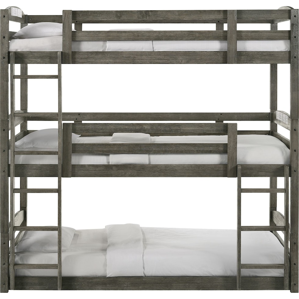 ralphie gray twin triple bunk bed   