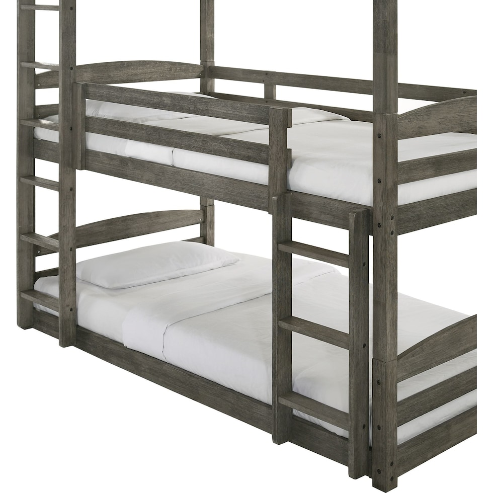 ralphie gray twin triple bunk bed   