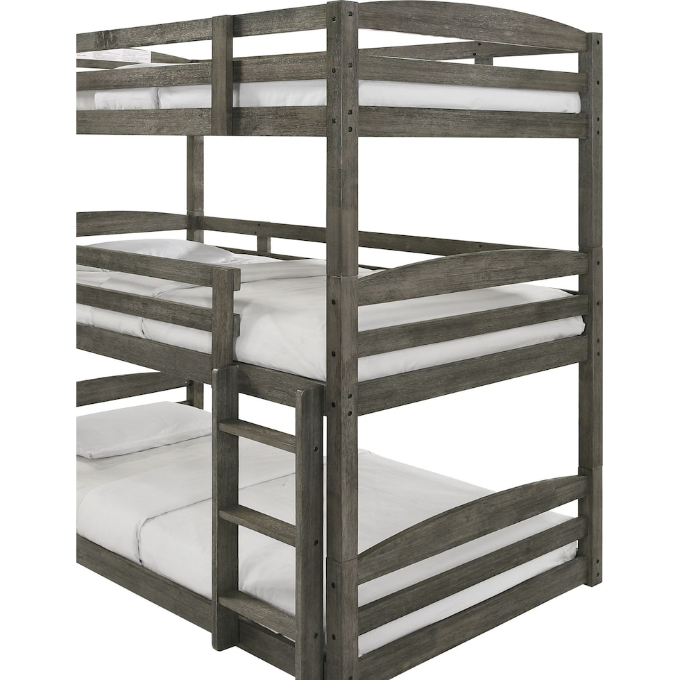 ralphie gray twin triple bunk bed   