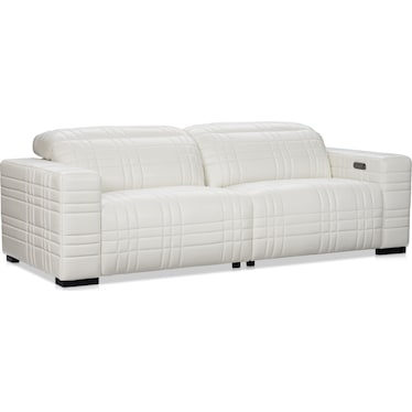 Ralston Dual-Power Reclining Sofa and Loveseat Set - White