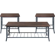 randozer dark brown  pc occasional tables   