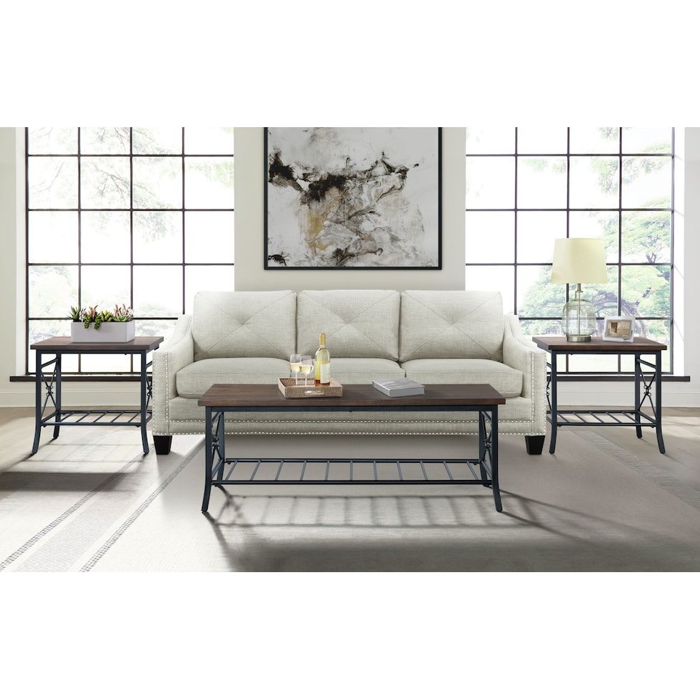randozer dark brown  pc occasional tables   