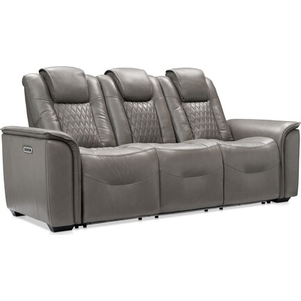 Randy Triple-Power Reclining Sofa with Drop-down Table - Gray