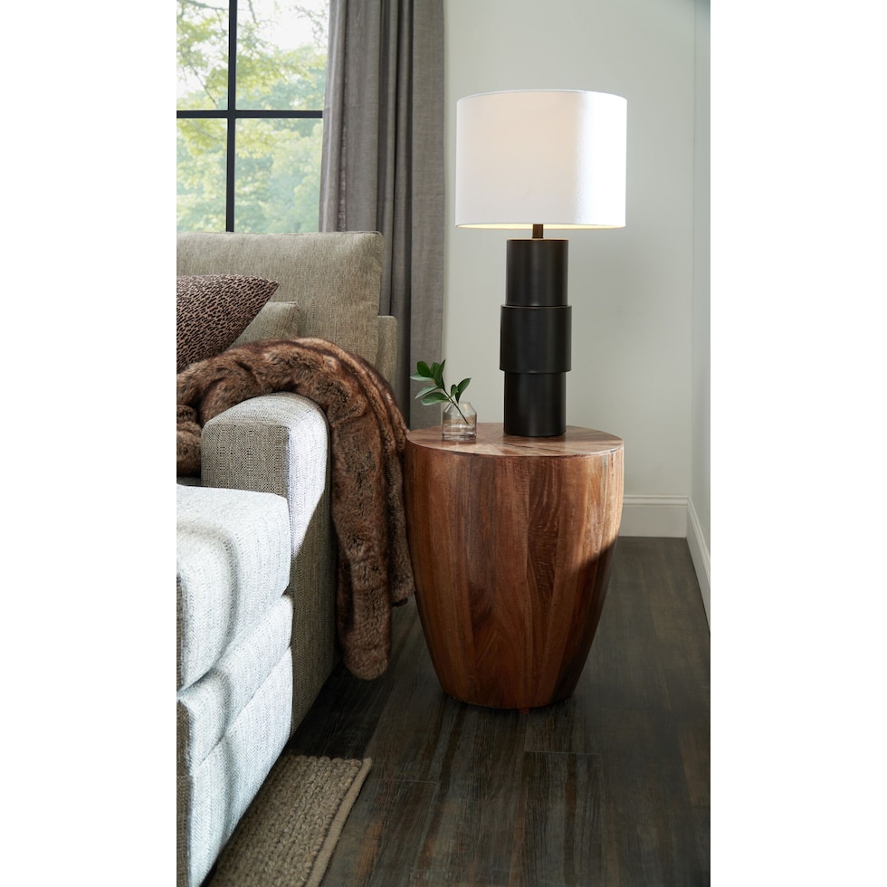 ravi dark brown end table   