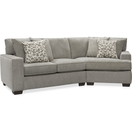 Reagan 2-Piece Sectional with Right-Facing Cuddler - Gray
