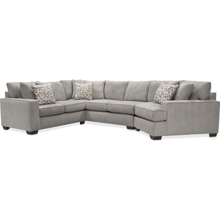 Reagan 3-Piece Sectional with Right-Facing Cuddler - Gray