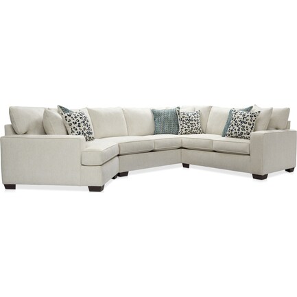 Reagan 3-Piece Sectional with Left-Facing Cuddler - Ivory