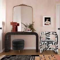 rebecca black white accent chair   
