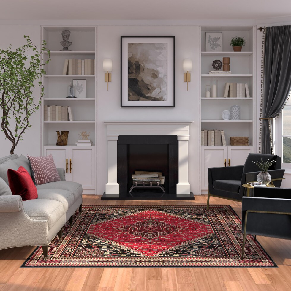 red black rug   