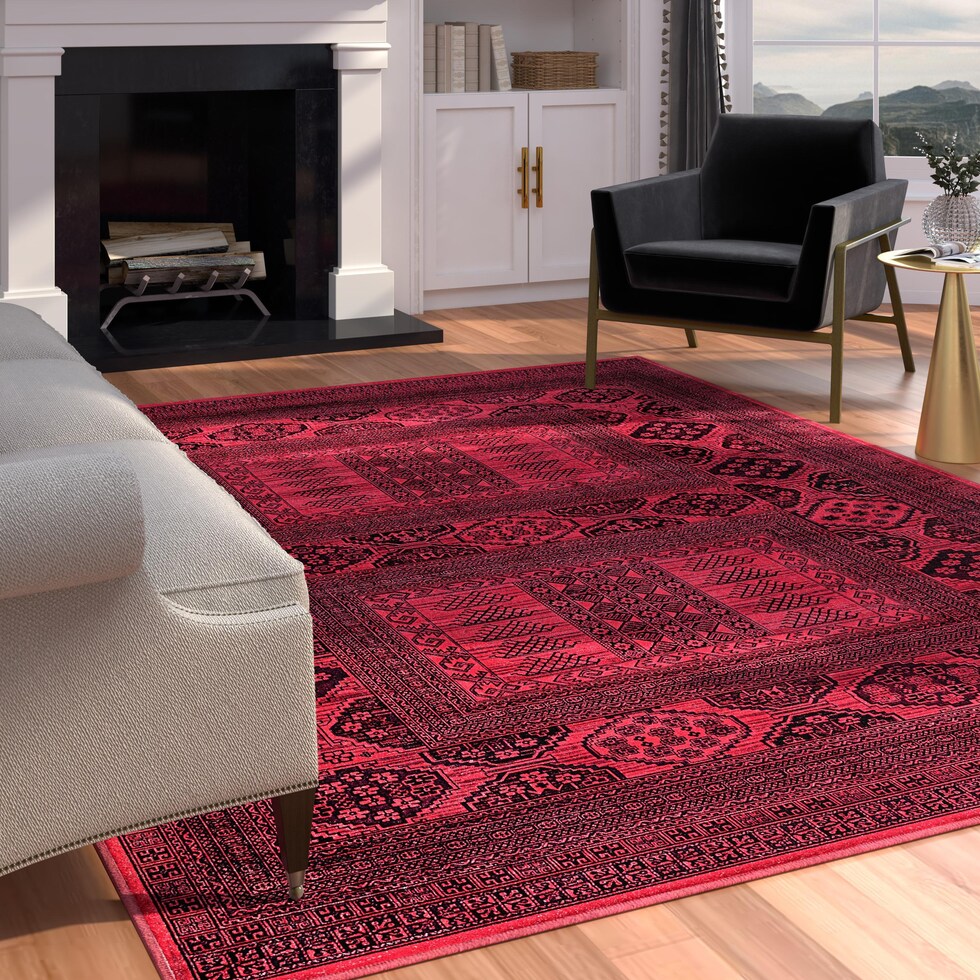 red black rug   