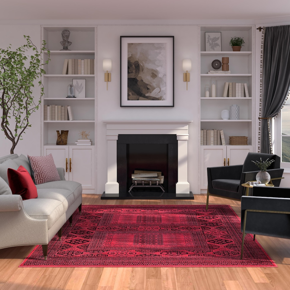 red black rug   